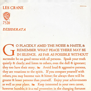 Spoken Les Crane 71 Desiderata